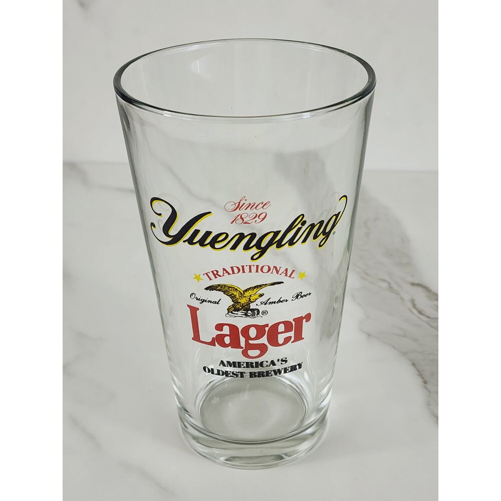 Yuengling Traditional Original Amber Beer Lager 16oz Pint Beer Clear Glass 6"
